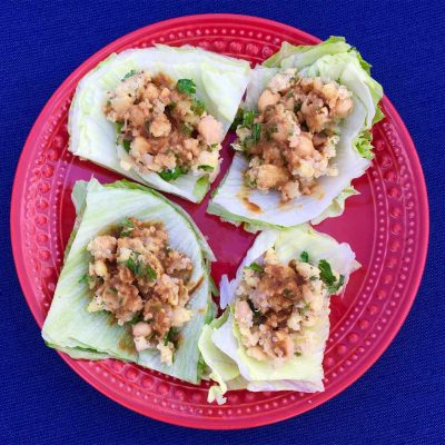 chick pea quinoa lettuce wrap asian ginger dip recipe