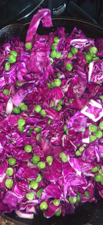 Purple Cabbage with Peas